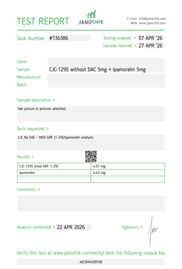 תוצאת בדיקת מעבדה — CJC-1295 + Ipamorelin